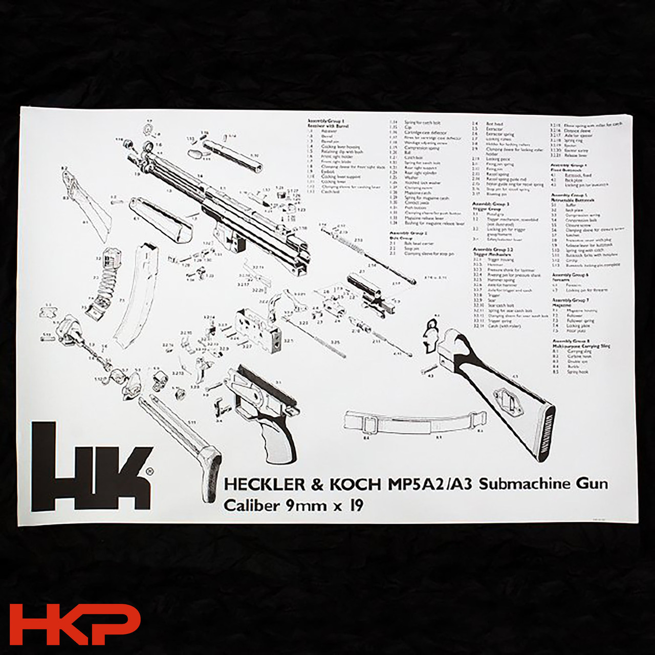 HK MP5 Parts Diagram Poster