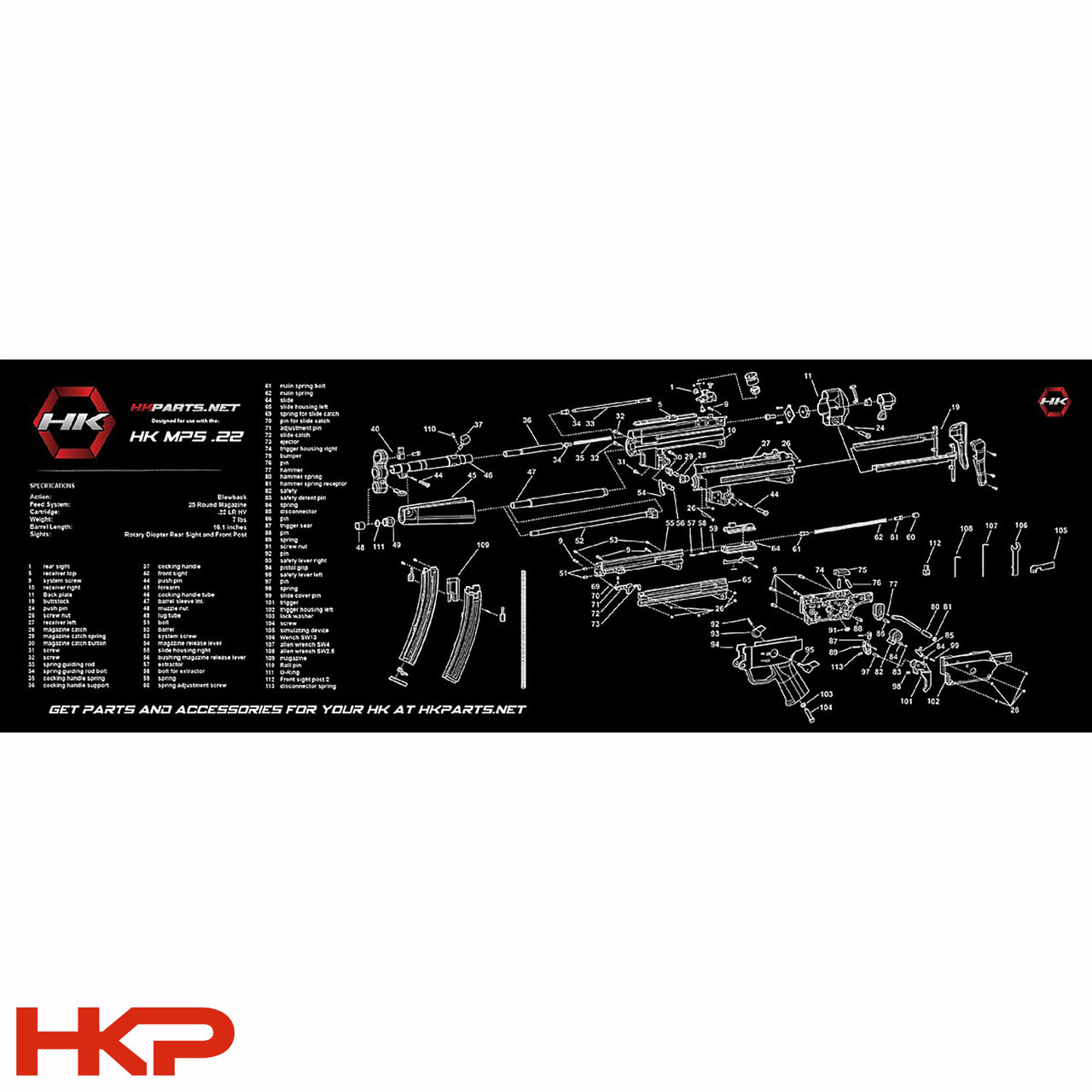 HK MP5 .22 Bench Mat