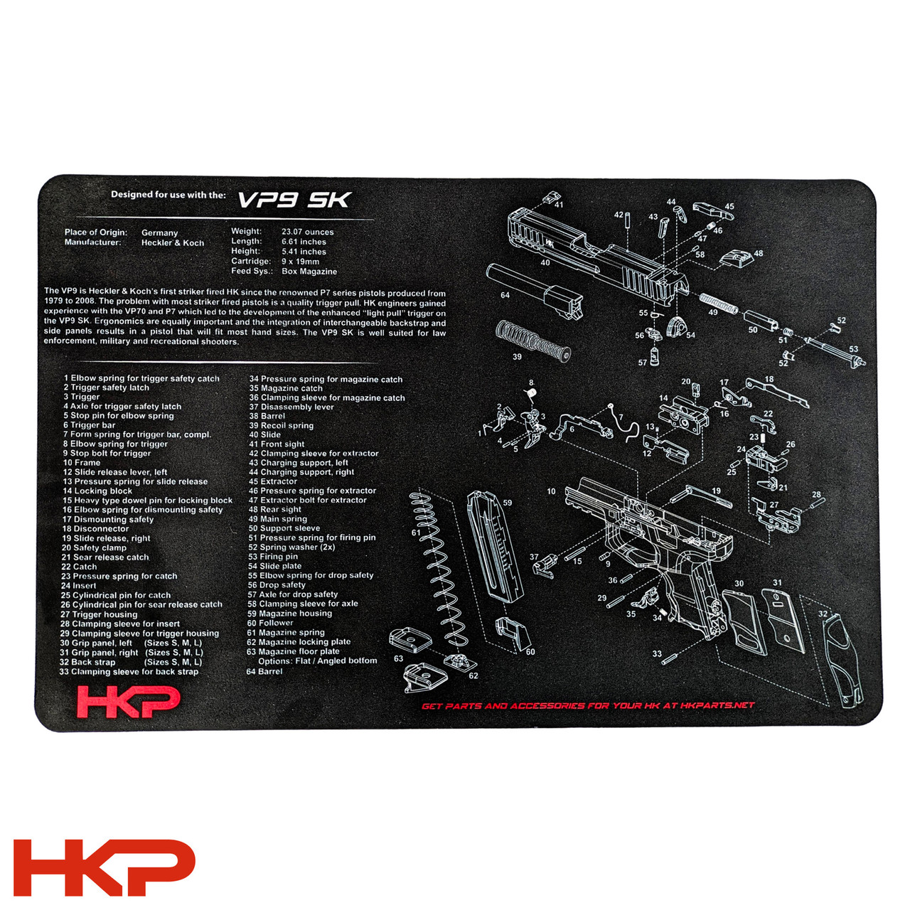 HK VP9SK Bench Mat