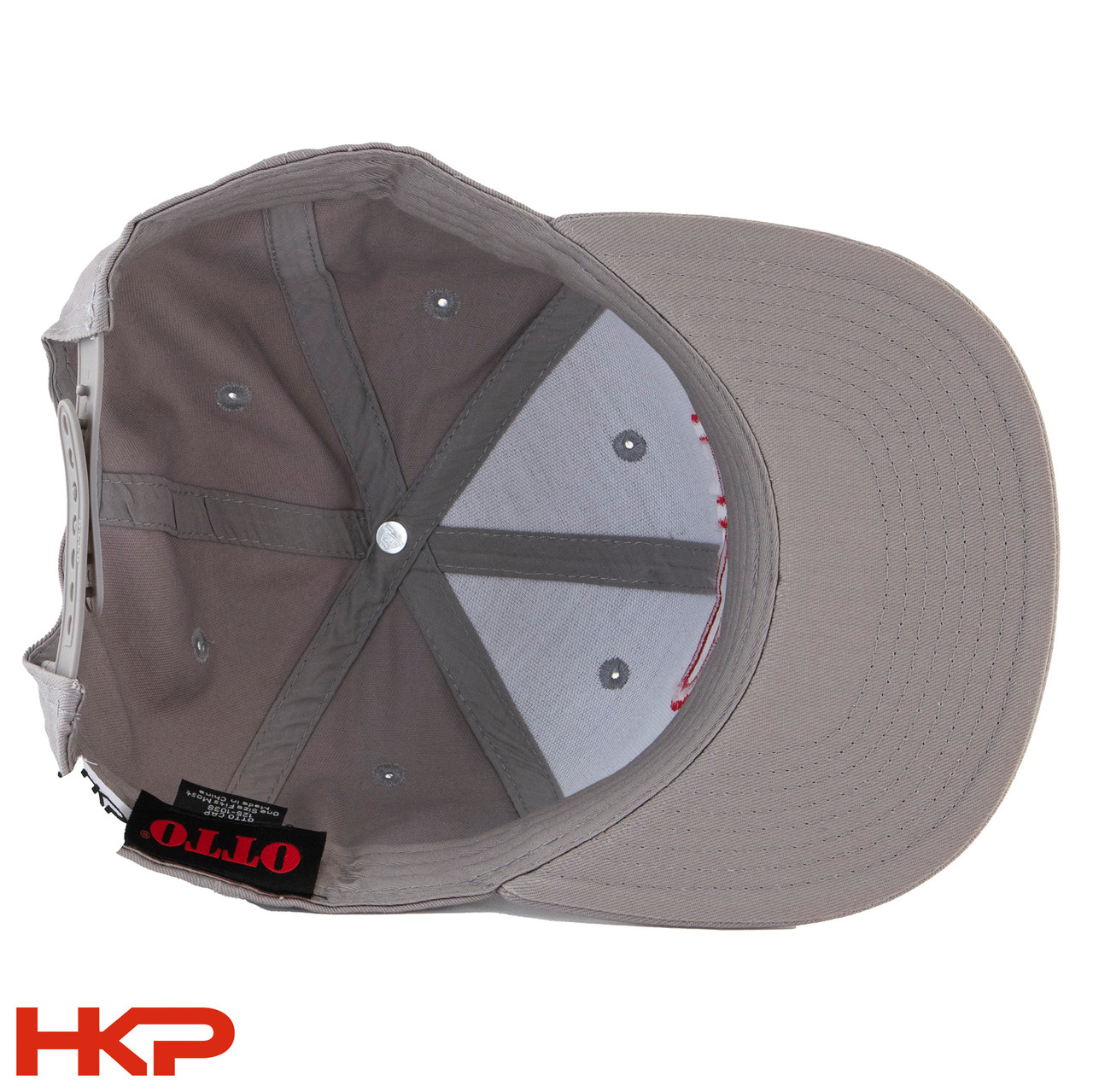 HKP Hat - Snapback - Flat Brim - OSFM - Gray and Red