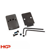 HK45 VP9 P30 optic mount kit compatible with Trijicon RMR red dot sight including mounting plates, screws, and hex keys