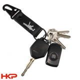 HKP Leather Key Chain -  MP5 - Black and Silver