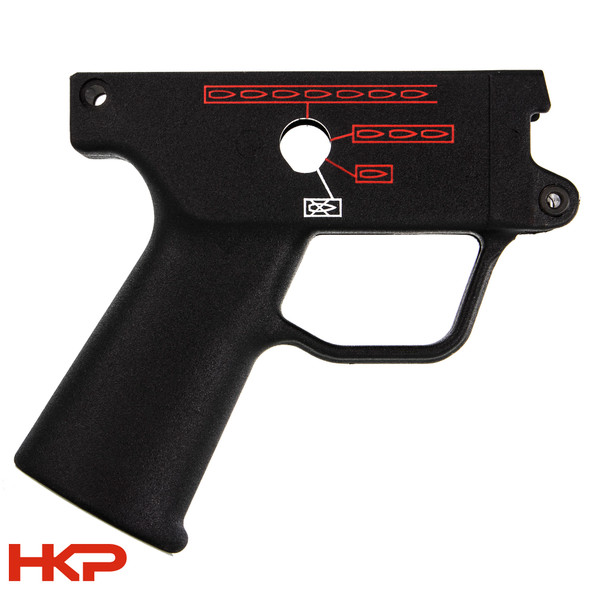 H&K MP5K 9mm 4 Position (0,1,3,F Pictogram) Trigger Housing - Clipped & Pinned