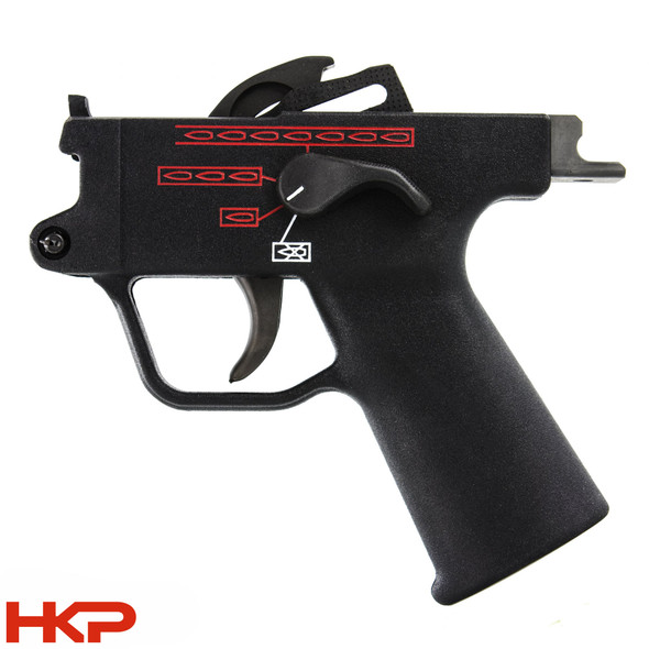 HKP MP5 40/10 Trigger Group 4 Position Navy Housing (0,1) - Safe/Semi Only - Clipped & Pinned