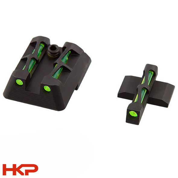 New - Hi-Viz HK VP/P30/45 Fiber Optic Front & Rear Sight Set - Red/Green - HKP-16260