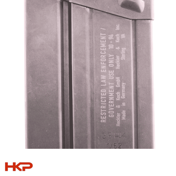 HK 20 Round HK91, G3 Rare LEO Laser Marked Steel Magazine - Parkerized