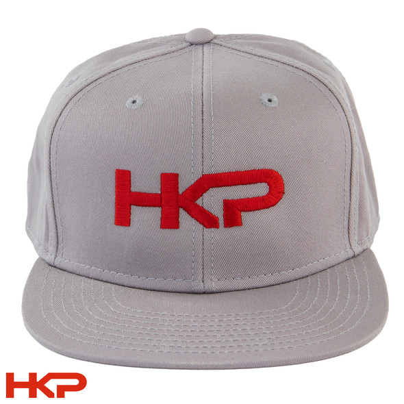 New - HKP HK Parts HKP Flat Brim Snapback Hat - OSFM - Gray & Red - HKP-20718