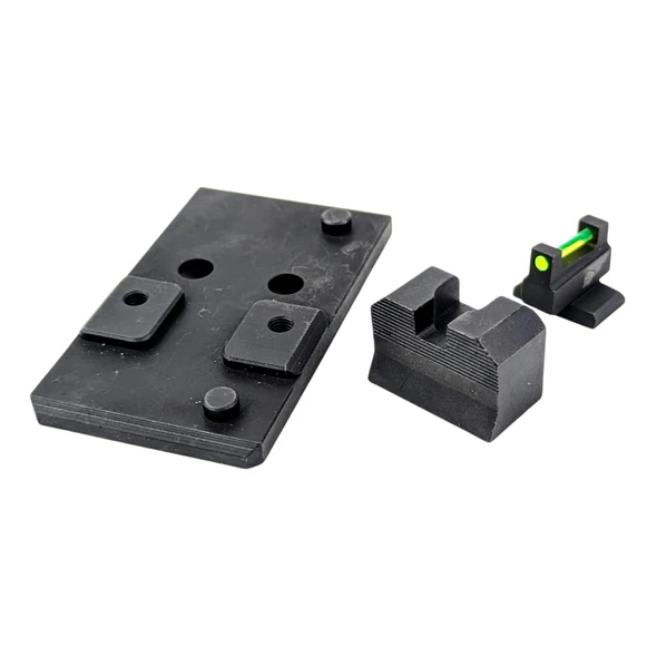 HK VP9 Sight and Optic Mount Set - Green Fiber Optic - RMR