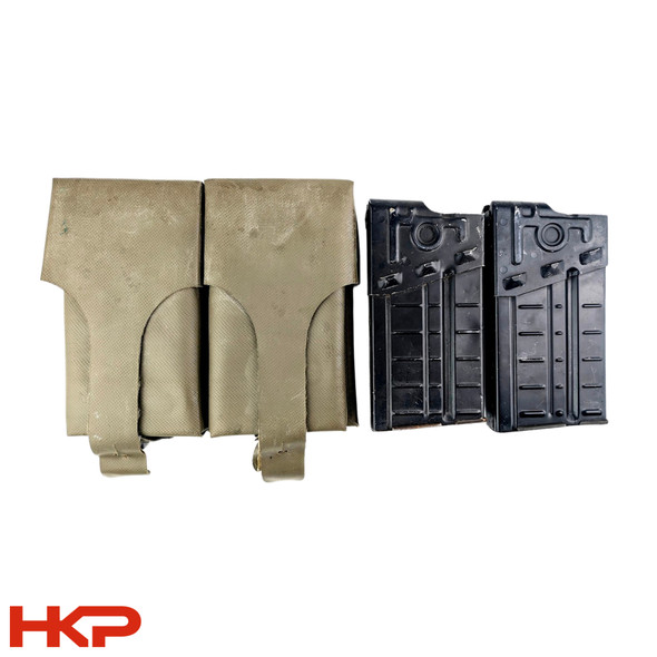 HK91, G3, PTR TWO Magazines with Pouch - 20 Round - Aluminum - USED