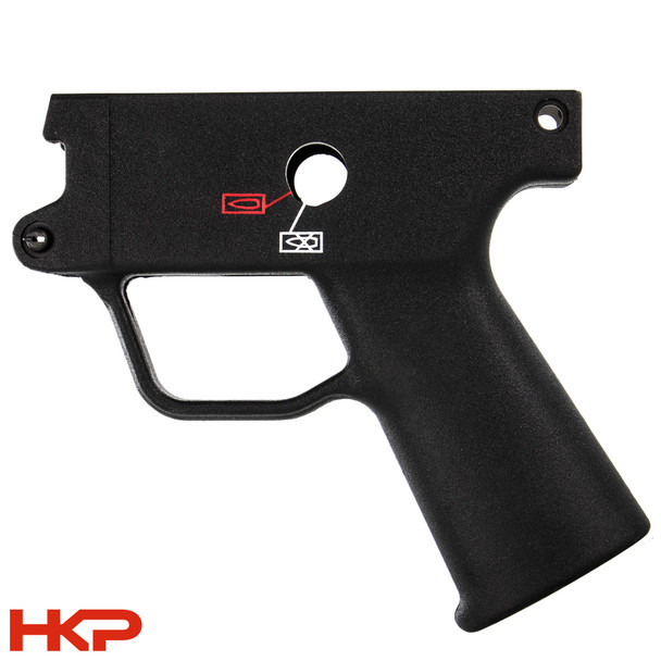 New - H&K MP5K/SP89 9mm 2 Position (0,1 Pictogram) FBI Style Trigger Housing - Clipped & Pinned - HKP-00402