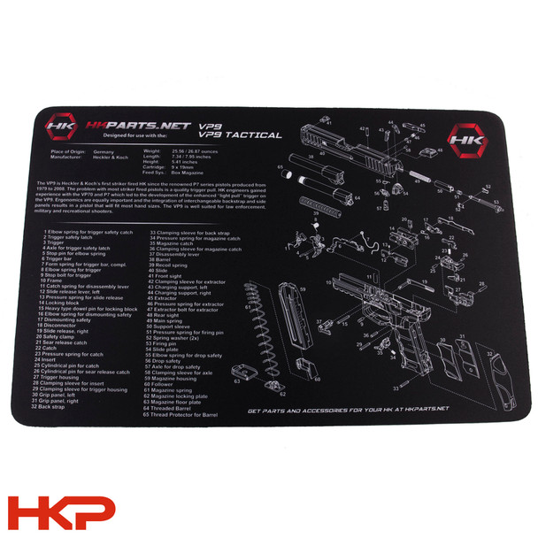 HKP HK VP9/Tactical Bench Mat - Black
