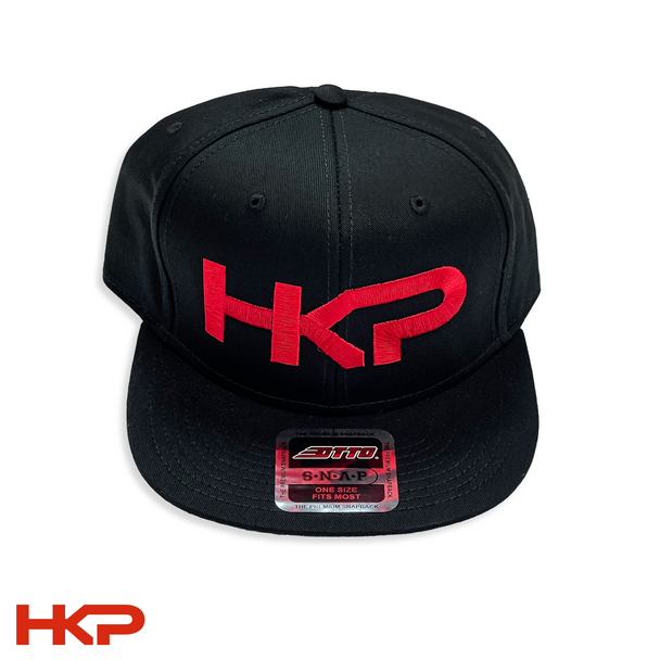 HKP Flat Brim Snapback Hat - Black