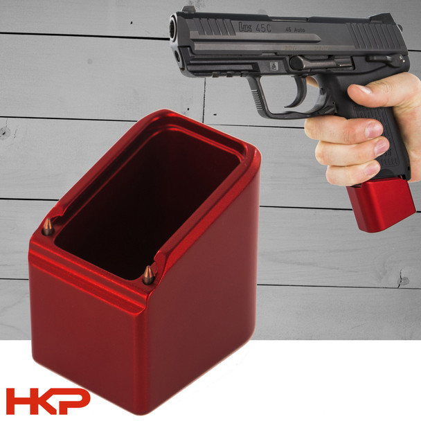 HKP +4 HK 45C, USPC .45 ACP Magazine Extension - Red