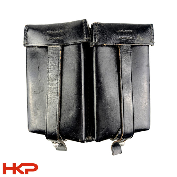 German BGS Double Magazine Pouch - Vintage Leather Ammo Case - Mogo Berlin 64 - Like New.`