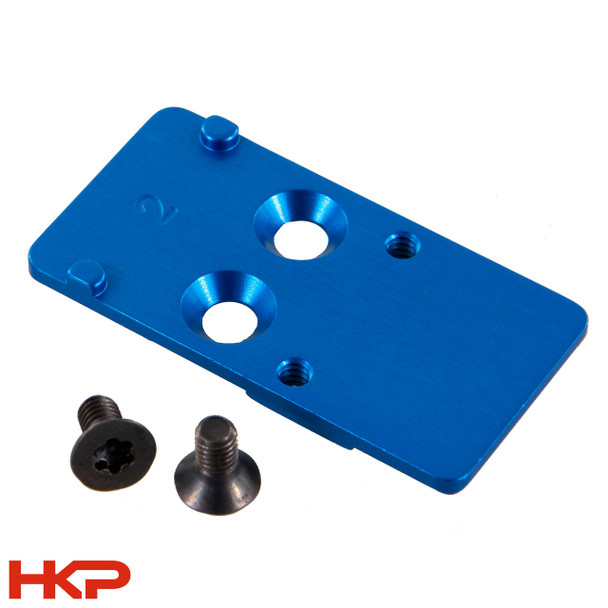HK VP9 Optic Plate #2 - Holosun, Trijicon RMR - Red Dot Pistol Mount - Blue - BLEMISHED