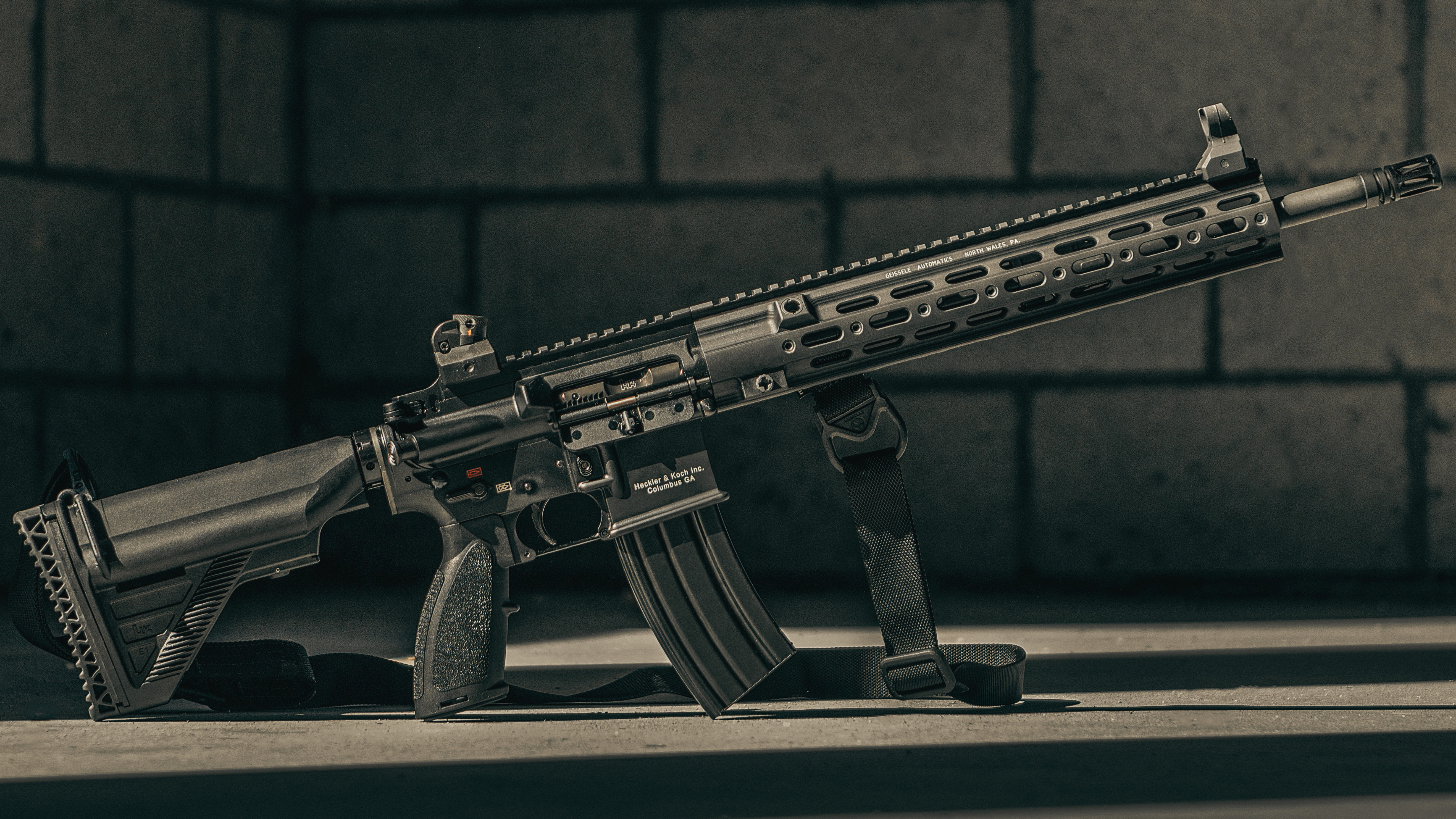 HKP pistol upgrades with patriotic red and blue accents