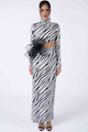 ZEBRA - Black & White Long Dress