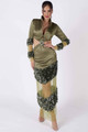 CACTUS - Green Sequin Cut out Maxi Dress - MANONE COUTURE