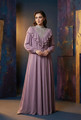 Shiffon Abaya & Dress with Hand Made Embroidery Lilac Color Manone couture