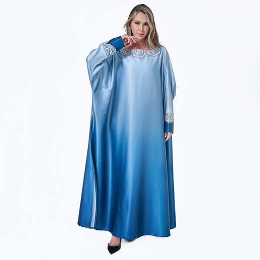 Look 06: Blue Ombré Jallabya with Crystal Lace