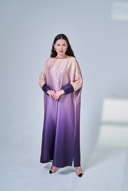 Look 10: Purple Ombré Jallabya with Crystal Lace