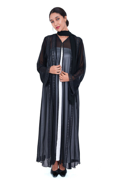 Elegant Luxury Shiffon Abaya Simple Design Elegant Luxury Shiffon Abaya Simple Design