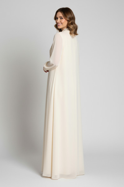 REVE Collection Shiffon Abaya & Dress with Hand Made Embroidery Offwhite