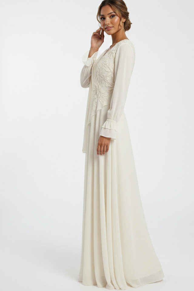 REVE Collection Shiffon Dress Offwhite Manone Couture