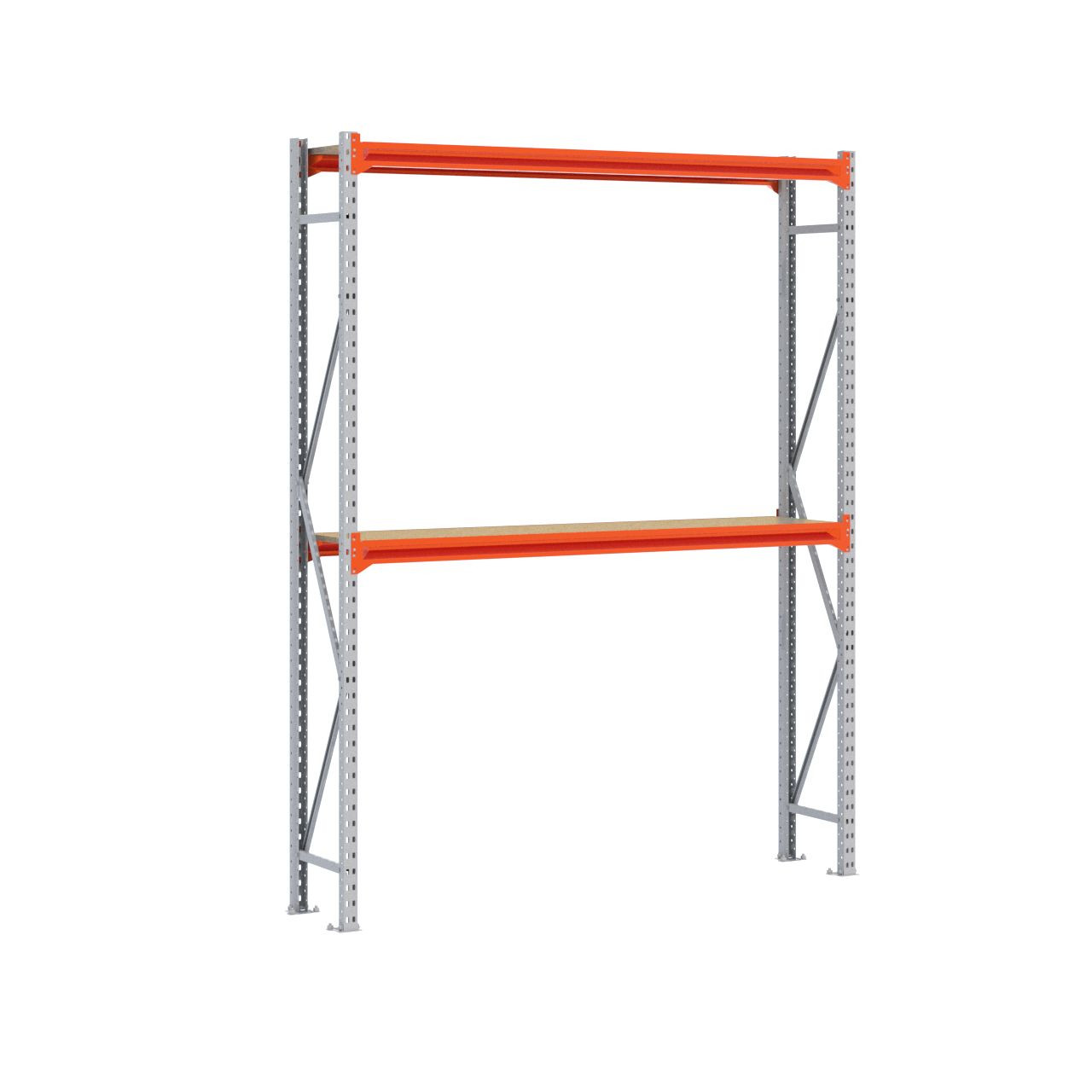 Grootvakstelling 2.500 mm x 2.000 mm x 400 mm (HxLxD) - 2 niveaus GALVA (Liggers: 1.850 mm)