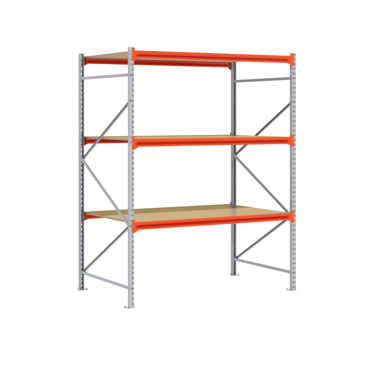 Grootvakstelling 2.500 mm x 2.000 mm x 1.200 mm (HxLxD) - 3 niveaus GALVA (Liggers: 1.850 mm)
