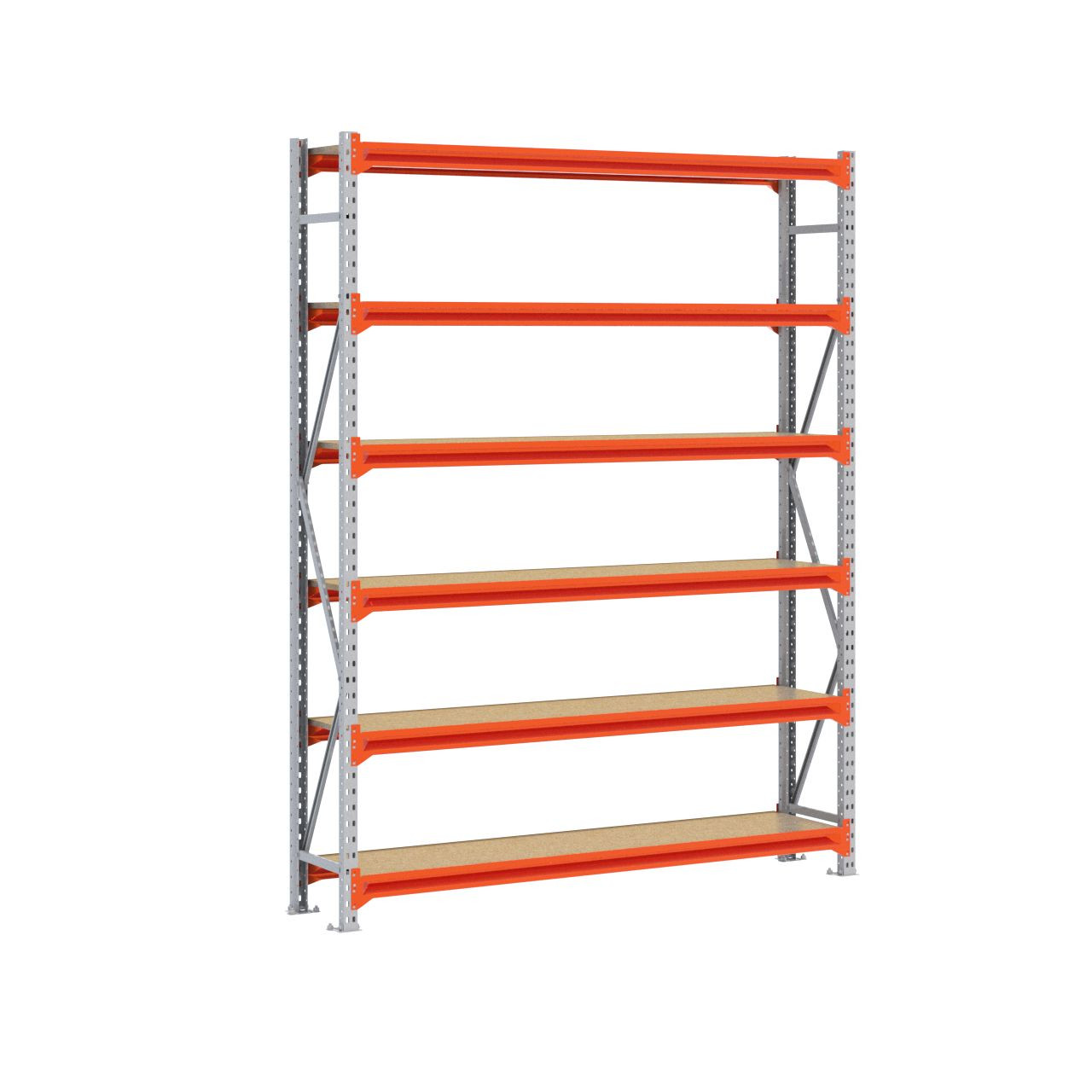 Grootvakstelling 2.500 mm x 2.000 mm x 400 mm (HxLxD) - 6 niveaus GALVA (Liggers: 1.850 mm)
