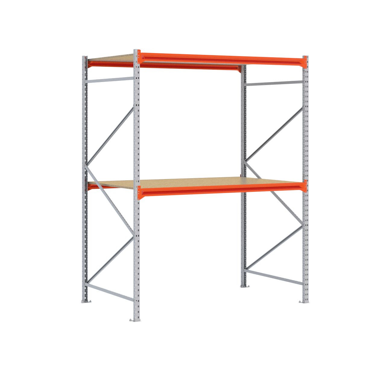 Grootvakstelling 2.500 mm x 2.000 mm x 1.200 mm (HxLxD) - 2 niveaus GALVA (Liggers: 1.850 mm)