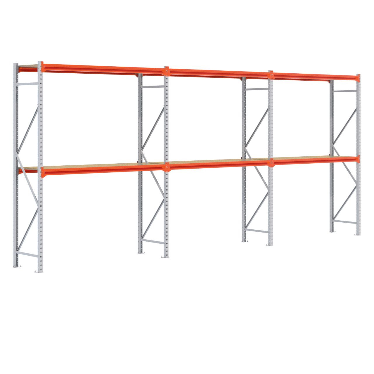 Grootvakstelling 2.500 mm x 5.800 mm x 600 mm (HxLxD) - 2 niveaus GALVA
