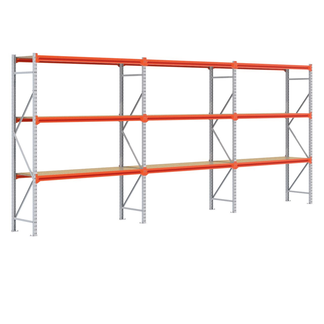 Grootvakstelling 2.500 mm x 5.800 mm x 600 mm (HxLxD) - 3 niveaus GALVA