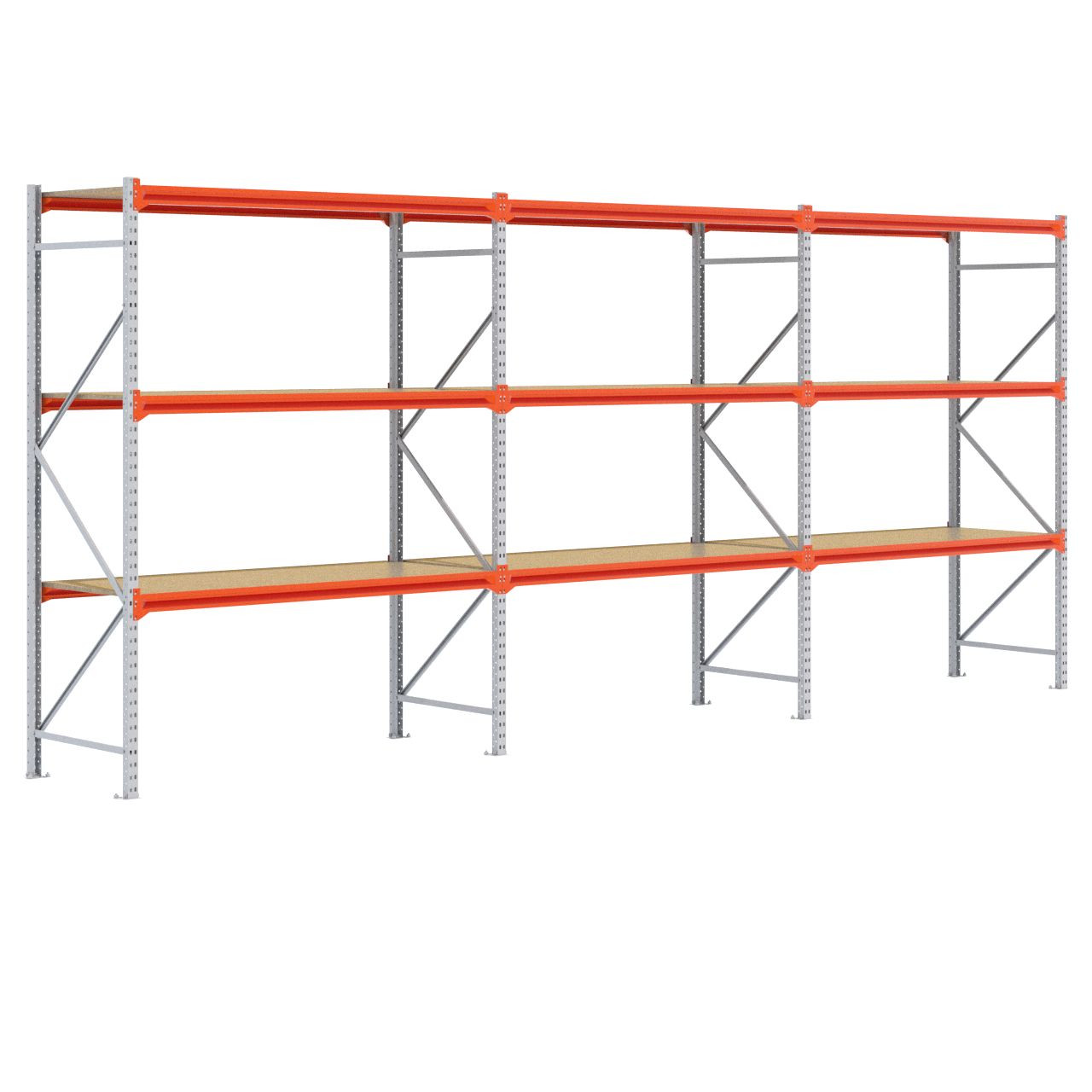 Grootvakstelling 2.500 mm x 5.800 mm x 800 mm (HxLxD) - 3 niveaus GALVA