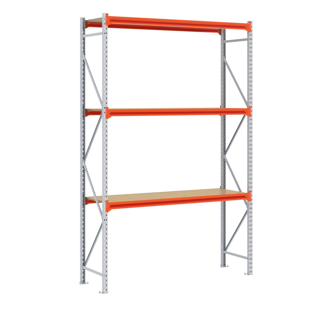 Grootvakstelling 3.000 mm x 2.000 mm x 600 mm (HxLxD) - 3 niveaus GALVA (Liggers: 1.850 mm)