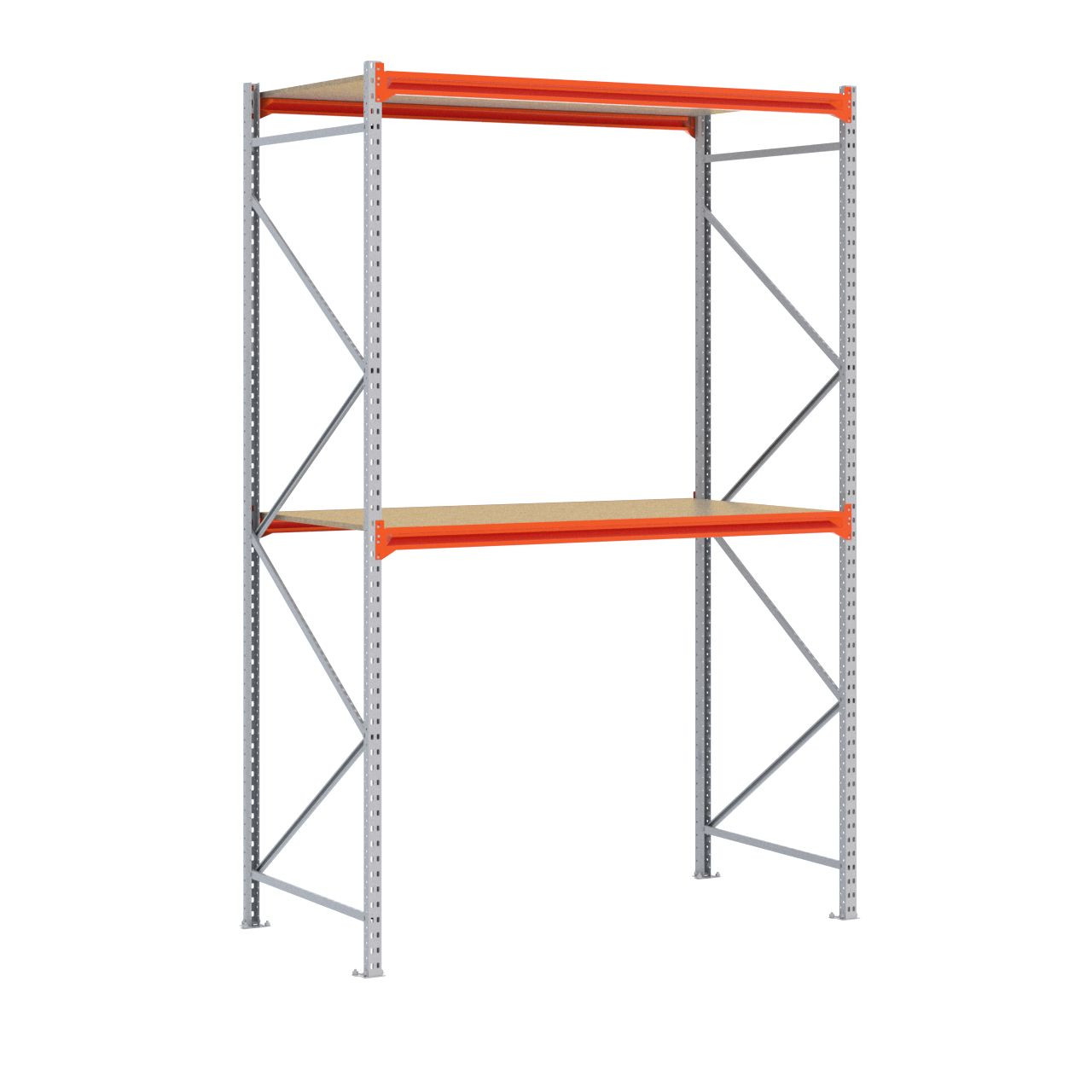 Grootvakstelling 3.000 mm x 2.000 mm x 1.000 mm (HxLxD) - 2 niveaus GALVA (Liggers: 1.850 mm)