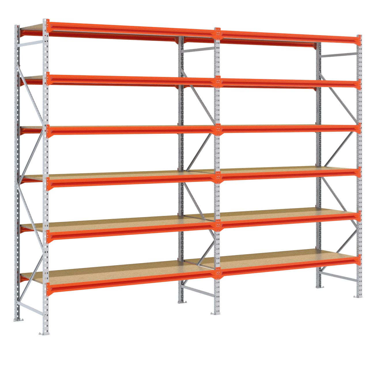 Grootvakstelling 3.000 mm x 3.900 mm x 800 mm (HxLxD) - 6 niveaus GALVA (Liggers: 1.850 mm)