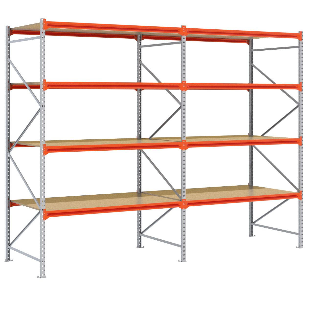 Grootvakstelling 3.000 mm x 3.900 mm x 1.200 mm (HxLxD) - 4 niveaus GALVA (Liggers: 1.850 mm)