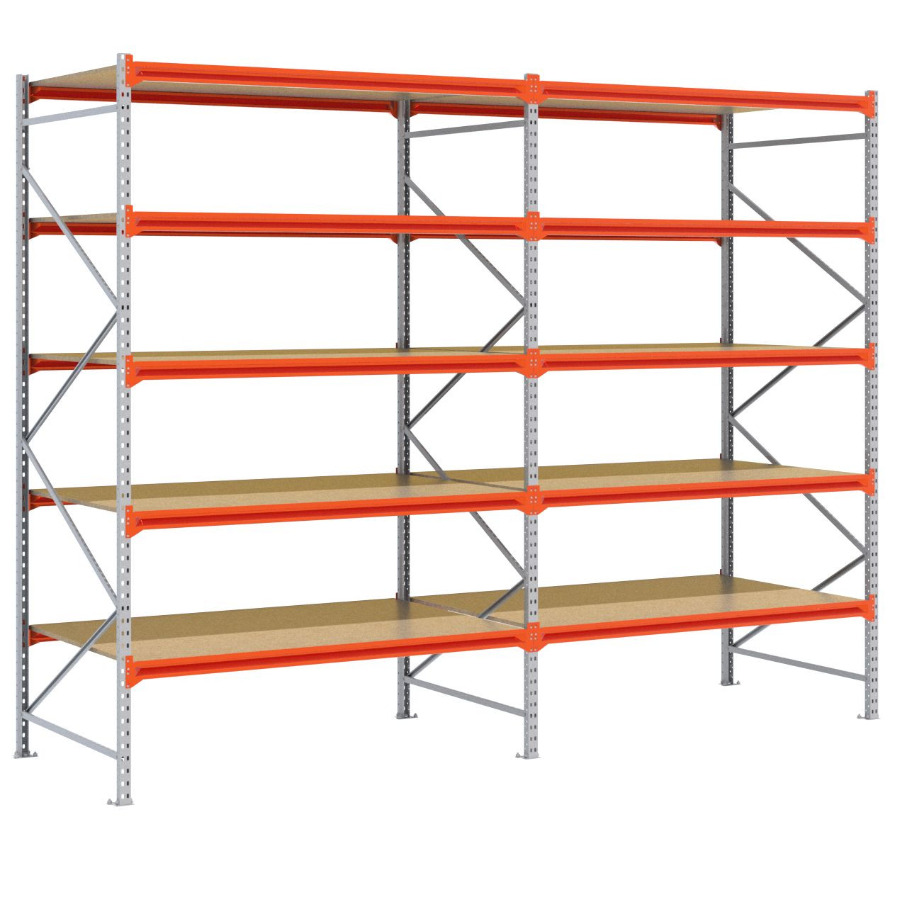 Grootvakstelling 3.000 mm x 3.900 mm x 1.200 mm (HxLxD) - 5 niveaus GALVA (Liggers: 1.850 mm)