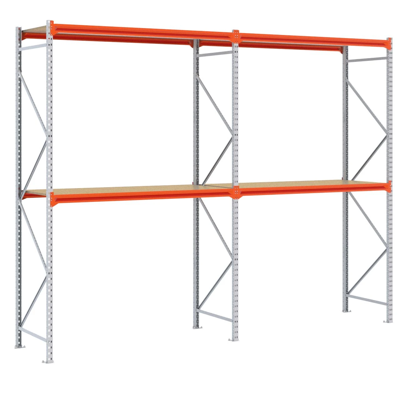 Grootvakstelling 3.000 mm x 3.900 mm x 800 mm (HxLxD) - 2 niveaus GALVA (Liggers: 1.850 mm)