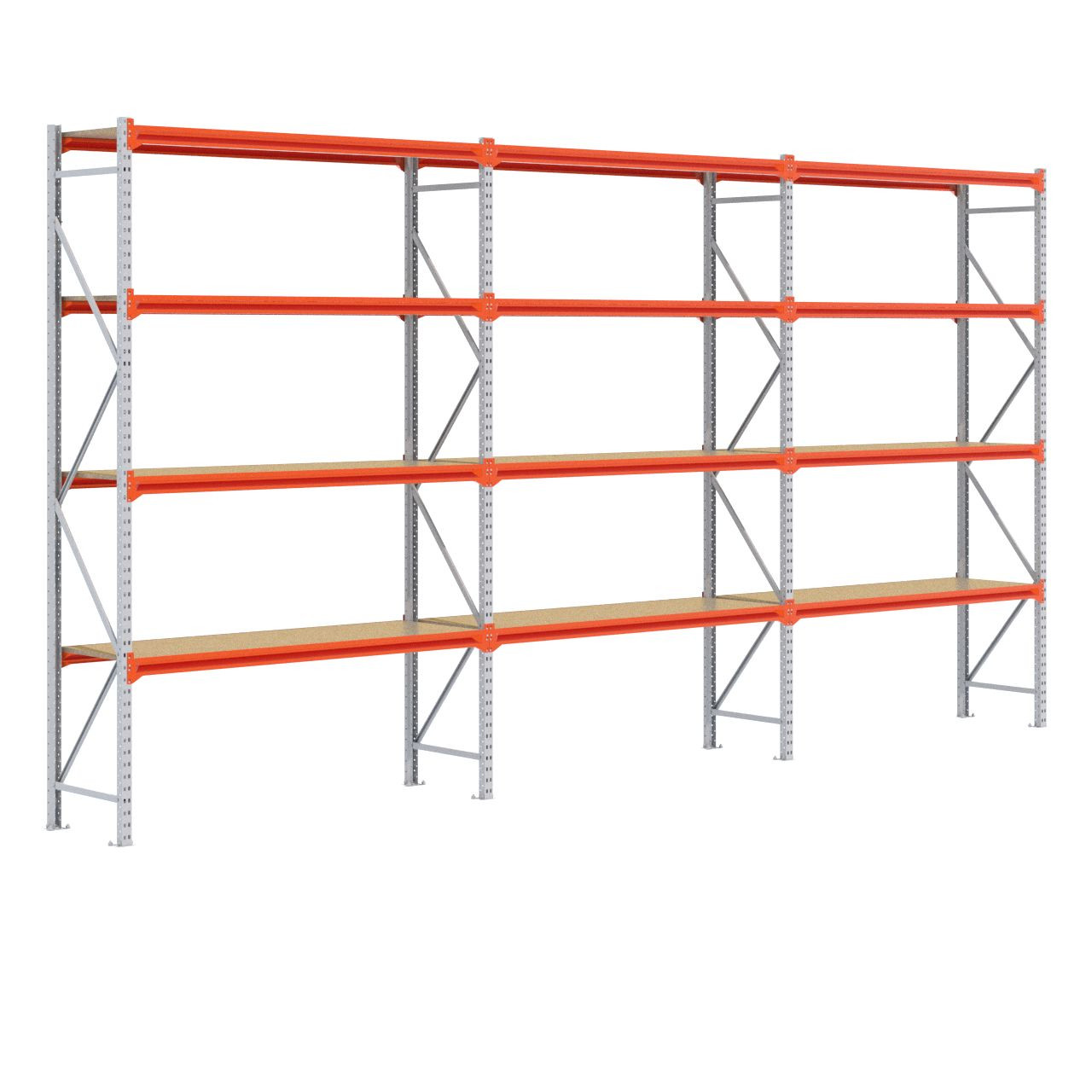 Grootvakstelling 3.000 mm x 5.800 mm x 600 mm (HxLxD) - 4 niveaus GALVA
