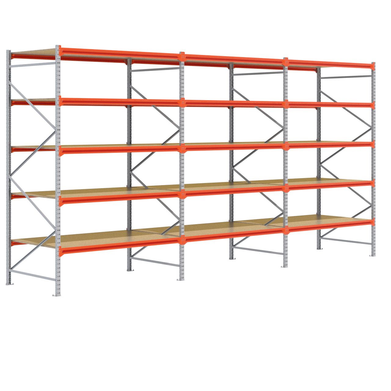 Grootvakstelling 3.000 mm x 5.800 mm x 1.200 mm (HxLxD) - 5 niveaus GALVA