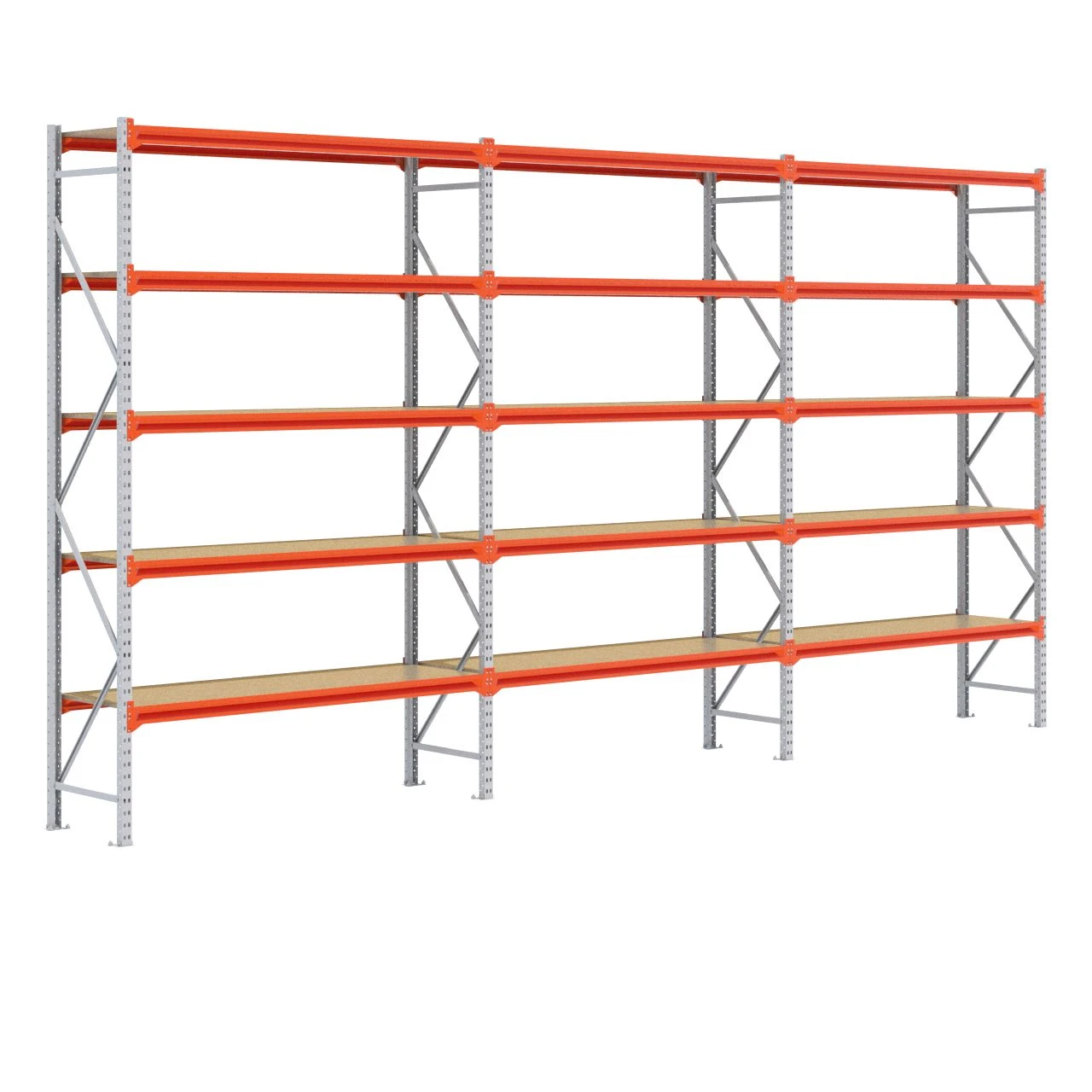 Grootvakstelling 3.000 mm x 5.800 mm x 600 mm (HxLxD) - 5 niveaus GALVA