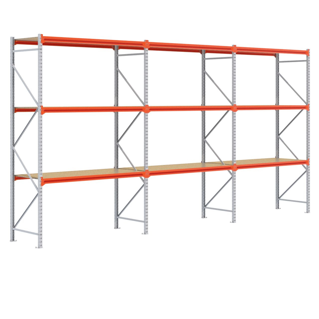 Grootvakstelling 3.000 mm x 5.800 mm x 800 mm (HxLxD) - 3 niveaus GALVA