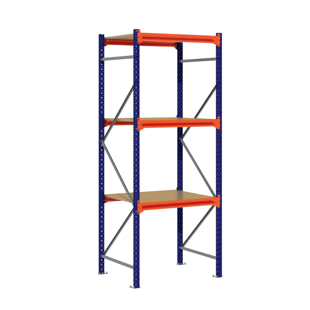 Grootvakstelling 2.500 mm x 1.000 mm x 800 mm (HxLxD) - 3 niveaus