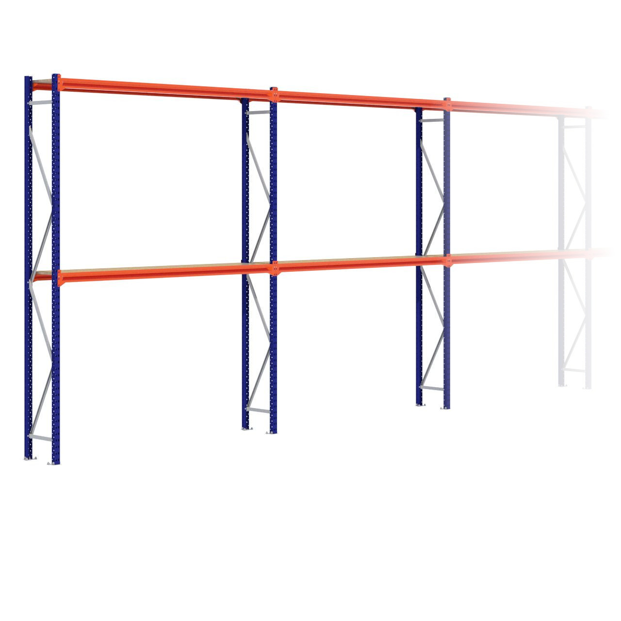 Grootvakstelling 3.000 mm x 11.600 mm x 400 mm (HxLxD) - 2 niveaus
