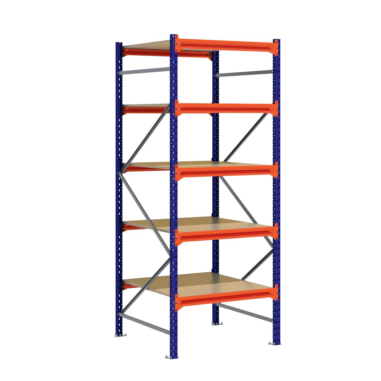 Grootvakstelling 2.500 mm x 1.000 mm x 1.000 mm (HxLxD) - 5 niveaus