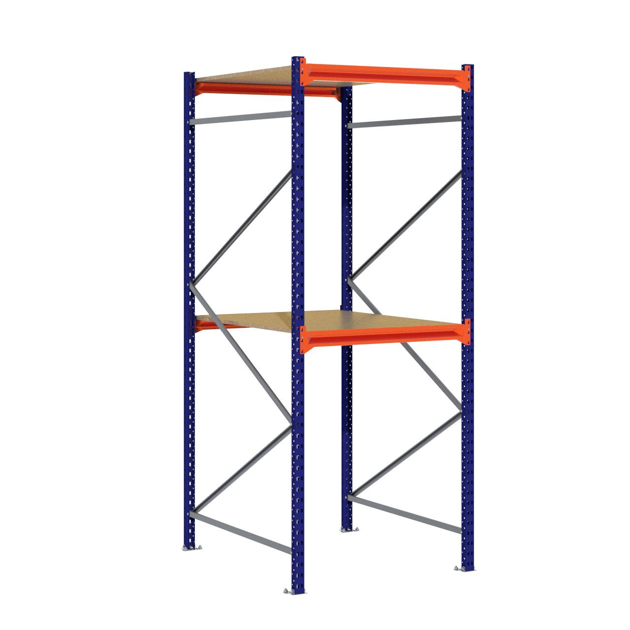 Grootvakstelling 2.500 mm x 1.000 mm x 1.200 mm (HxLxD) - 2 niveaus