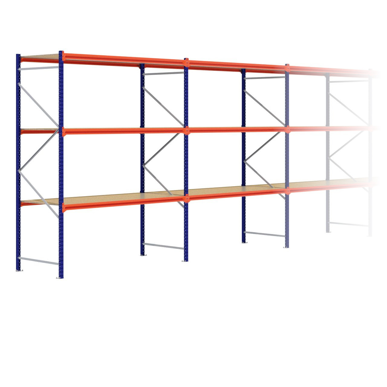 Grootvakstelling 3.000 mm x 20.800 mm x 1.000 mm (HxLxD) - 3 niveaus
